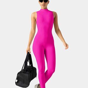 speerise Women Sleeveless Turtleneck One Piece Romper